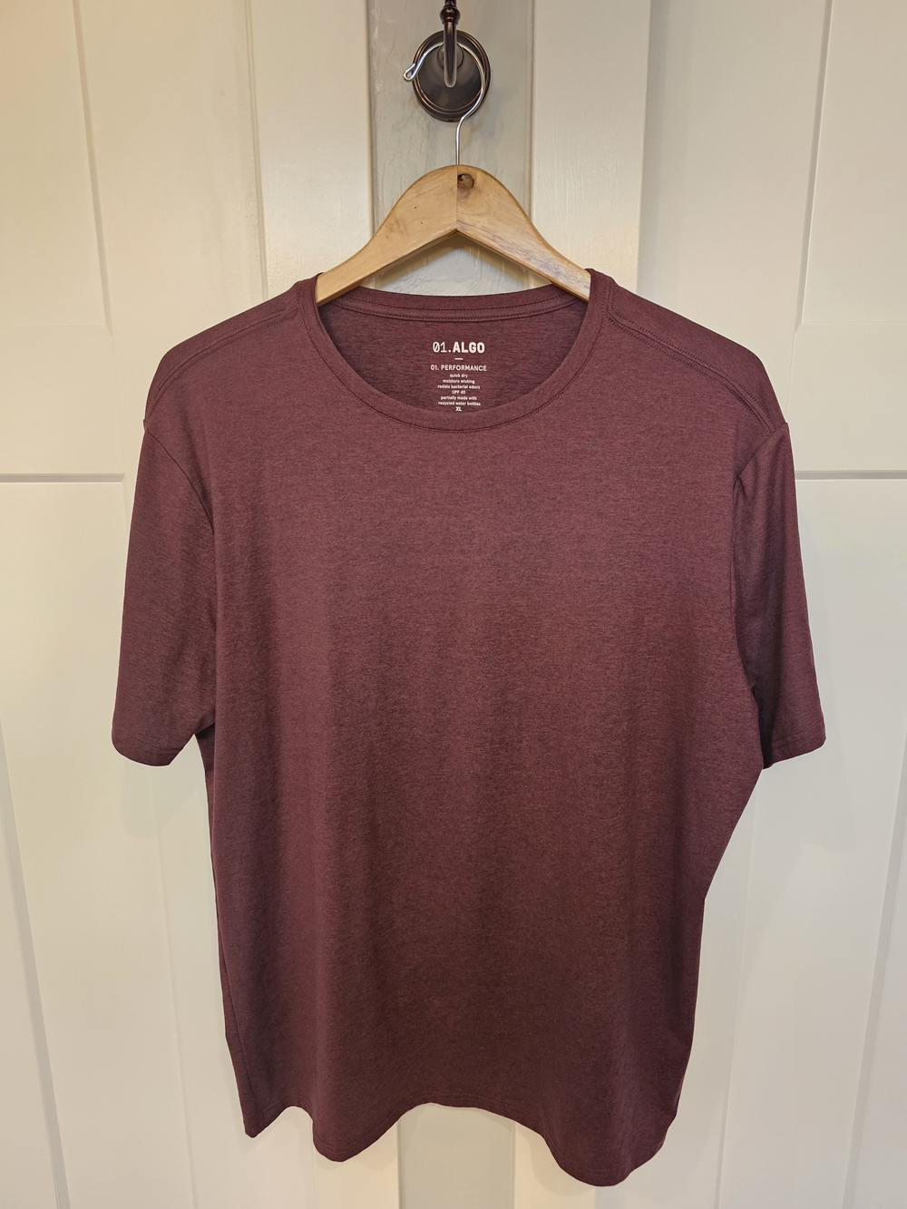 Men's XL 01.ALGO heather burgundy performance tee